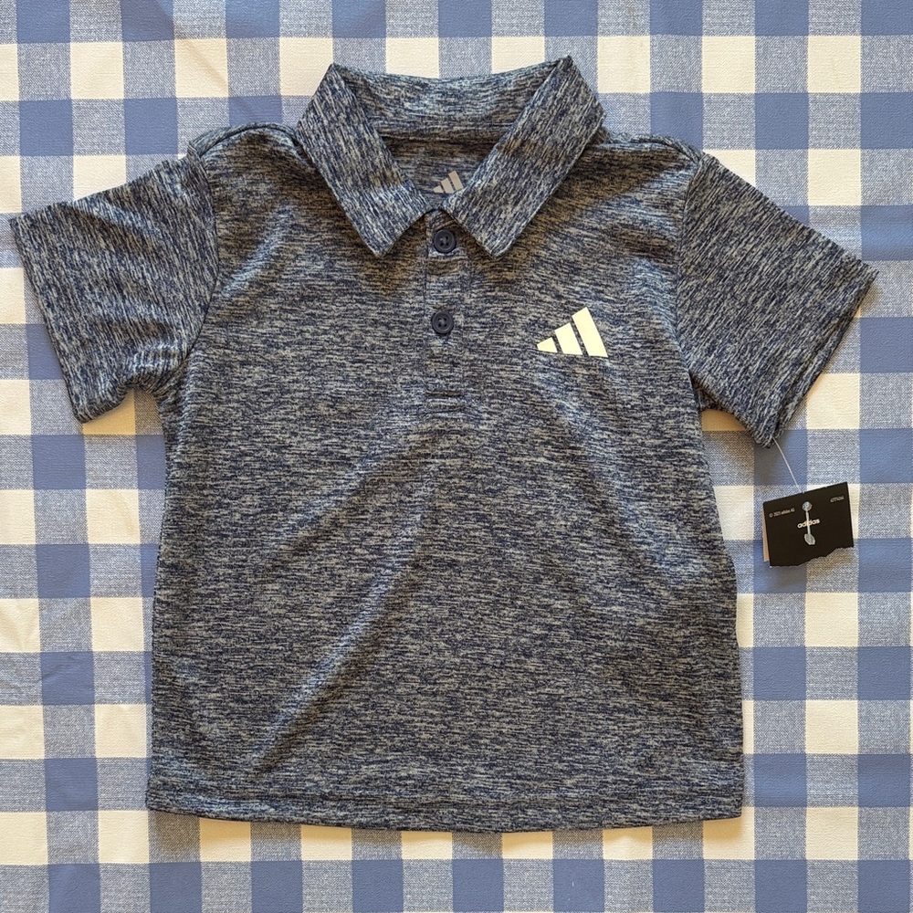 adidas 12m Heathered Navy Blue Polo